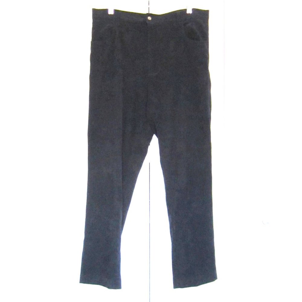 Groggy Velour Pants Navy Blue High Waist